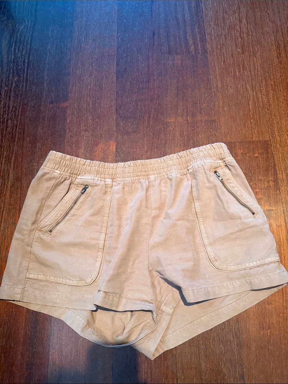 aerie Tan Elastic-Waist Athletic Shorts